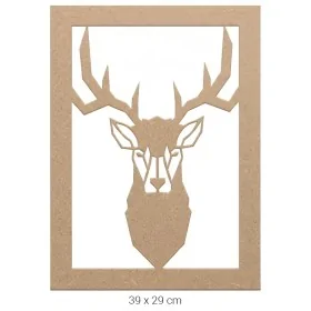 DS020 Geyik Silüeti Dekoratif Duvar Süsü Ahşap Boyanabilir Obje